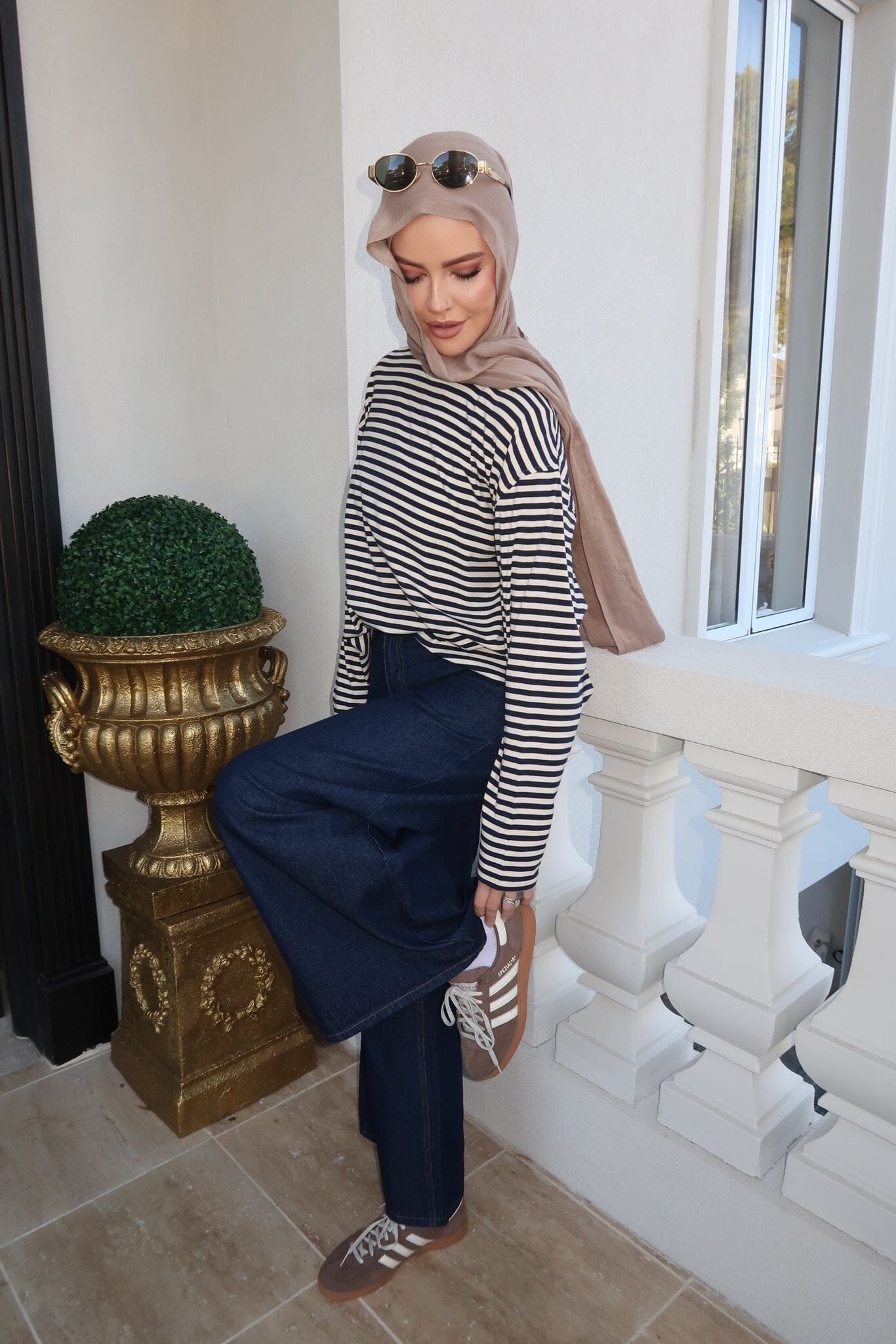 Navy Stripe Top