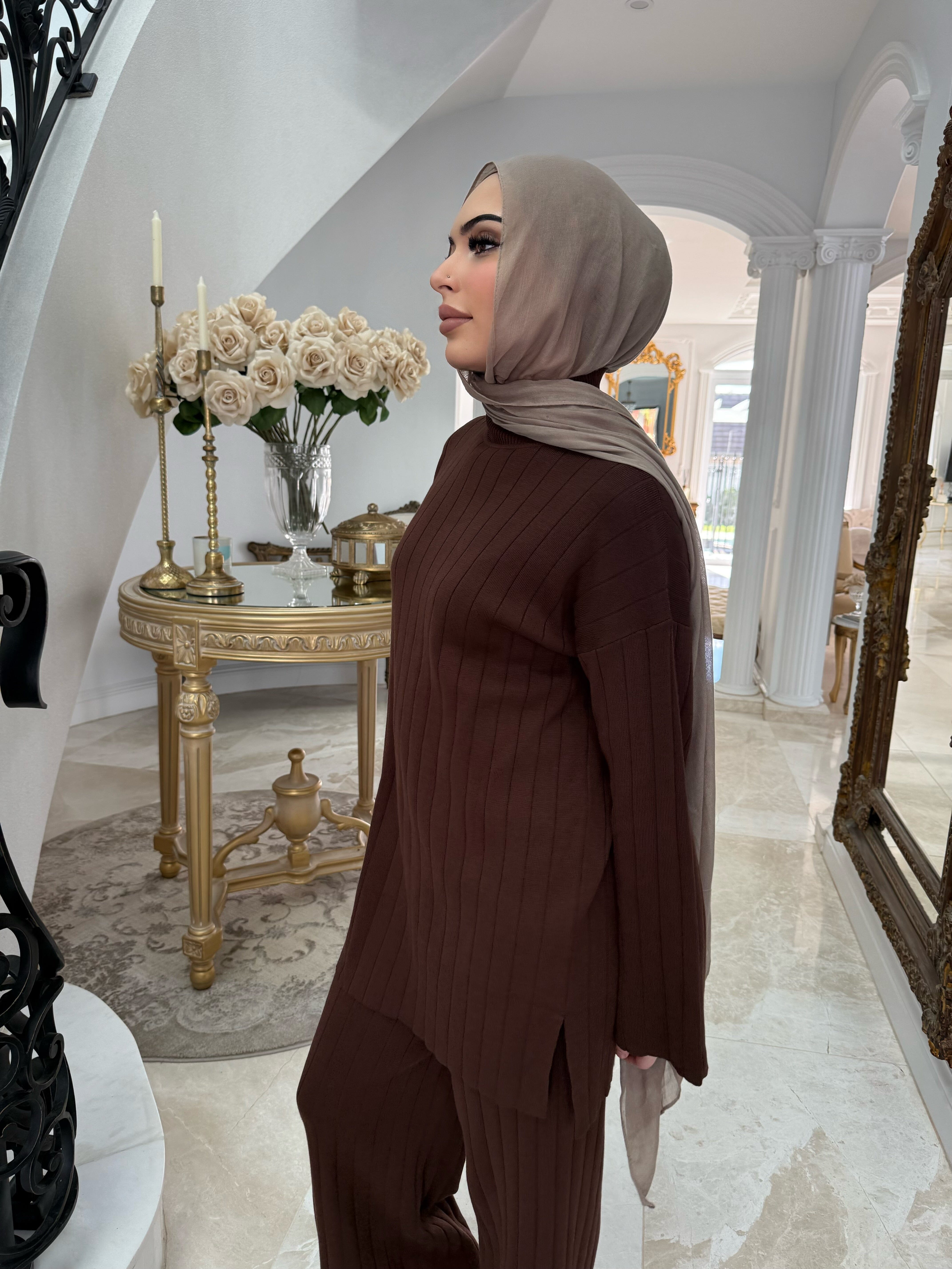 Thick Ribbed Knit Set