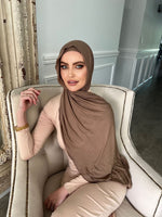 Dark Latte Jersey Hijab Set