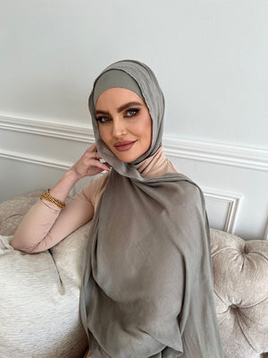 Hijab Side Seams Grey Tube Undercap