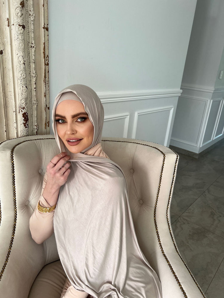 Stone Jersey Hijab Set