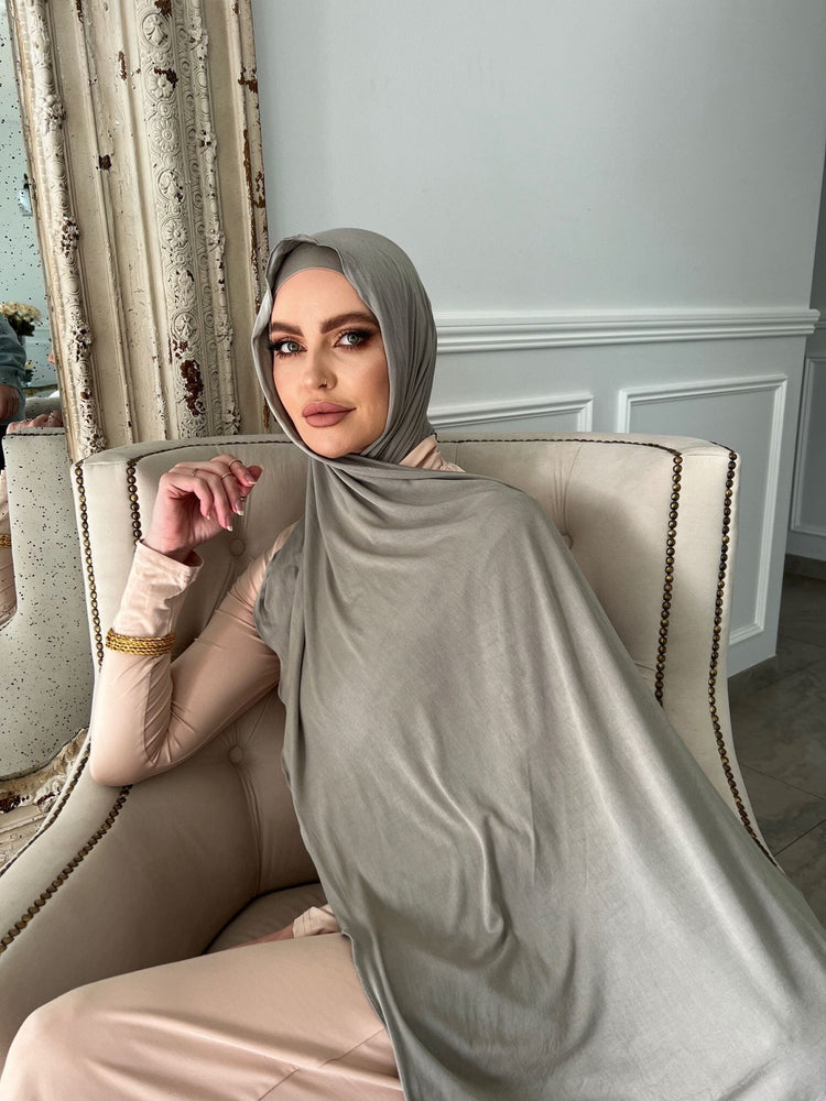Light khaki Jersey Hijab Set