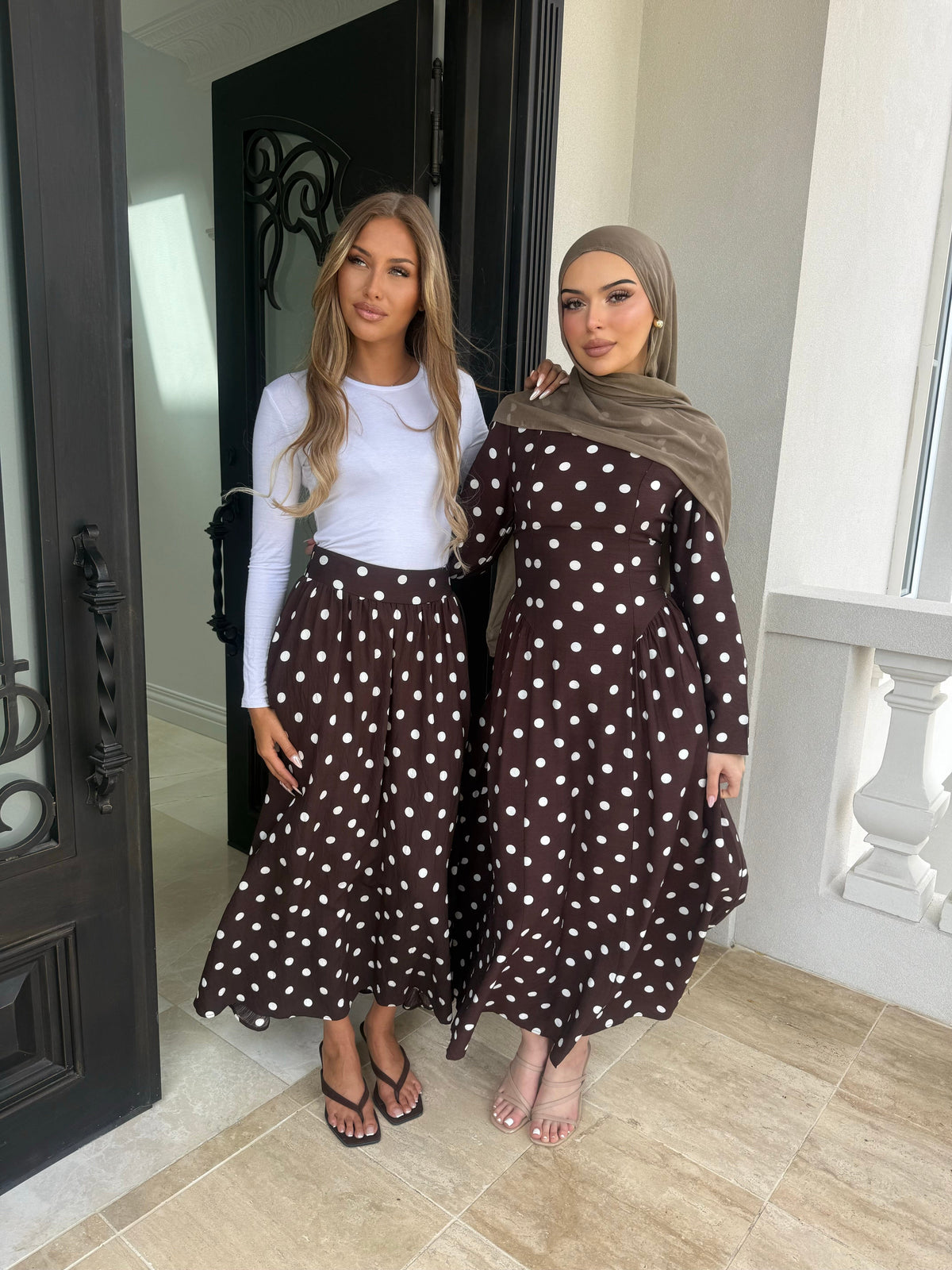 Cinched Polka Dot Dress