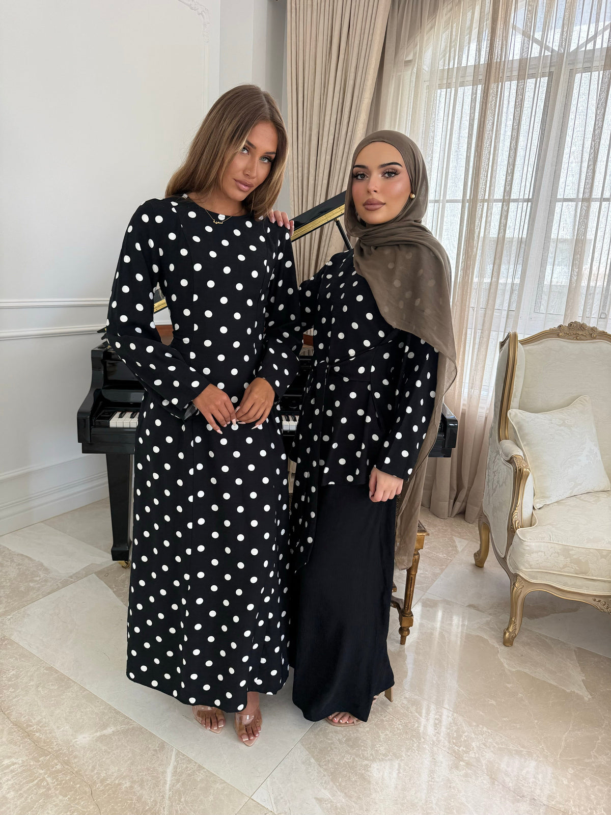 Cinched Polka Dot Dress