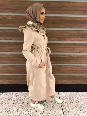 Suede Hoodie Trench