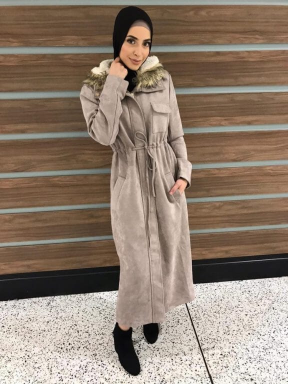 Suede Hoodie Trench