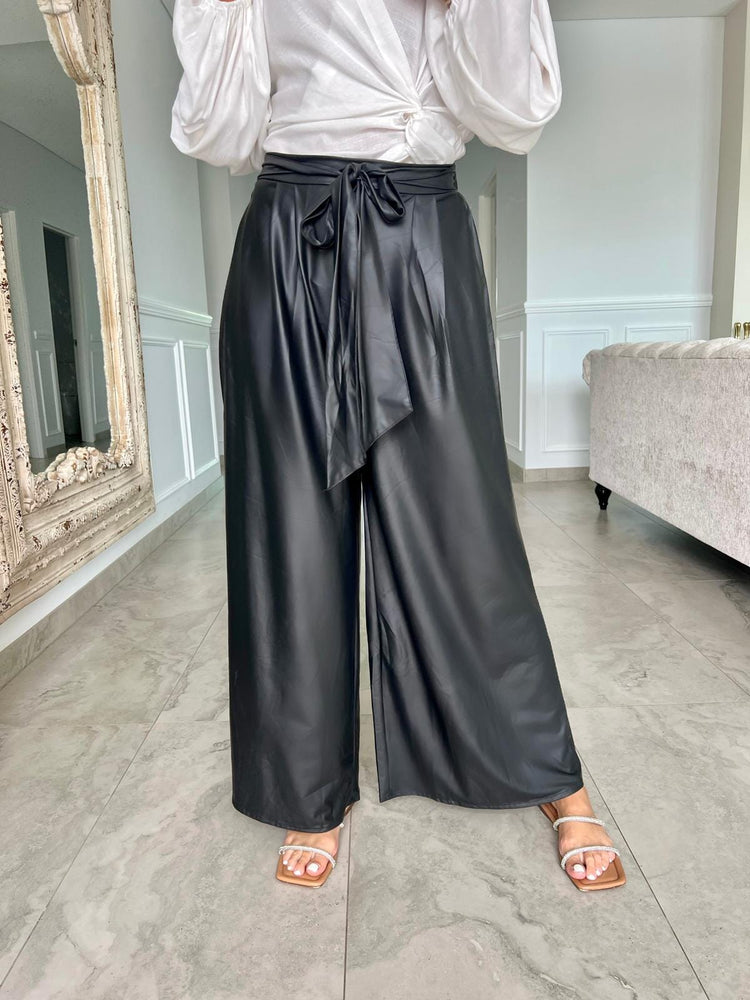 
            
                Load image into Gallery viewer, Wet Look Wide Leg Pants
            
        