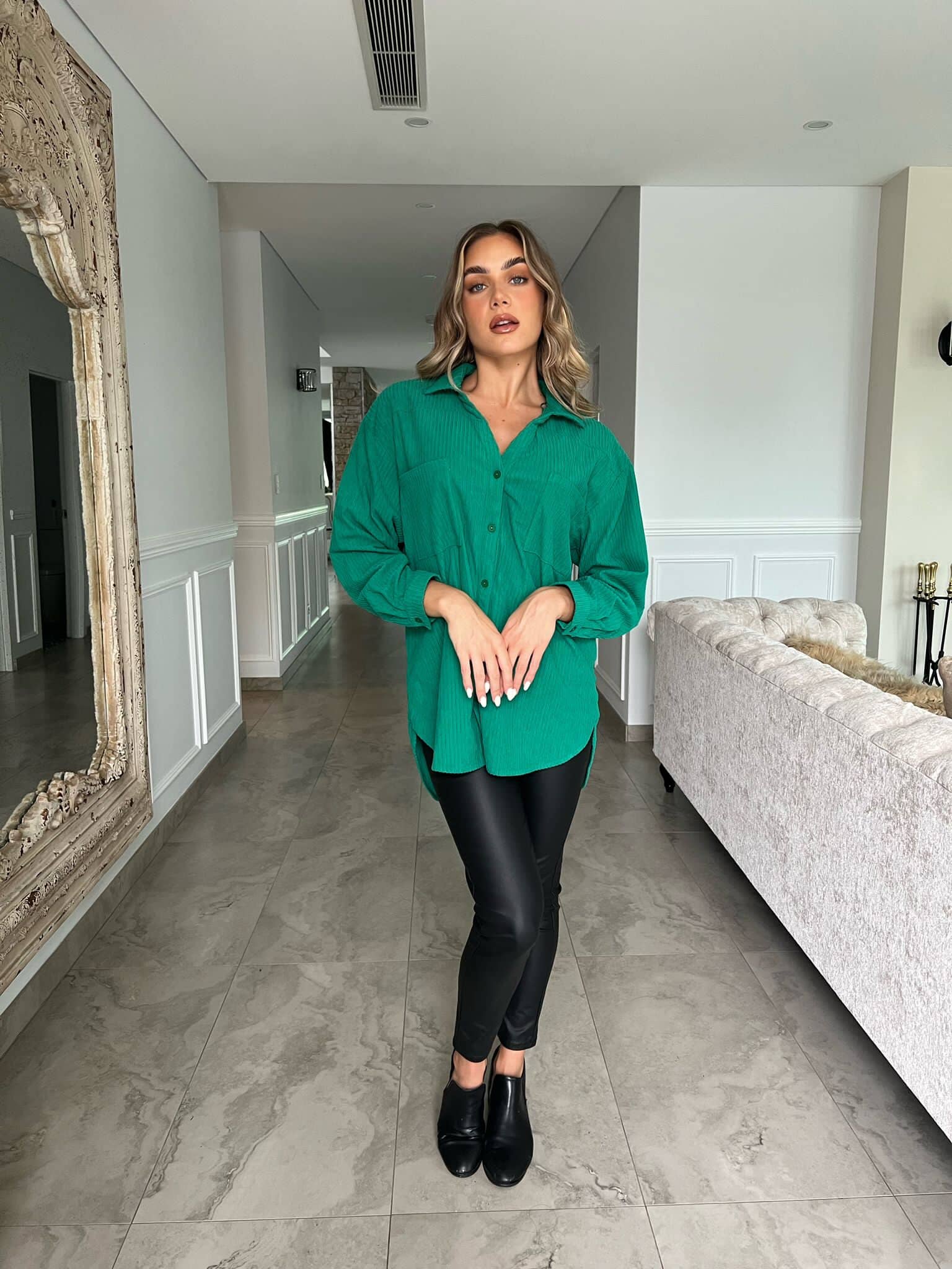 Velvet Mom Button Shirt