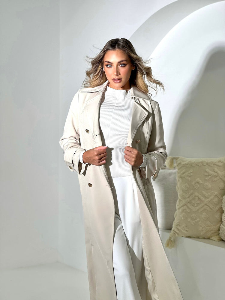 
            
                Load image into Gallery viewer, Nour Gold Buckle Trench
            
        