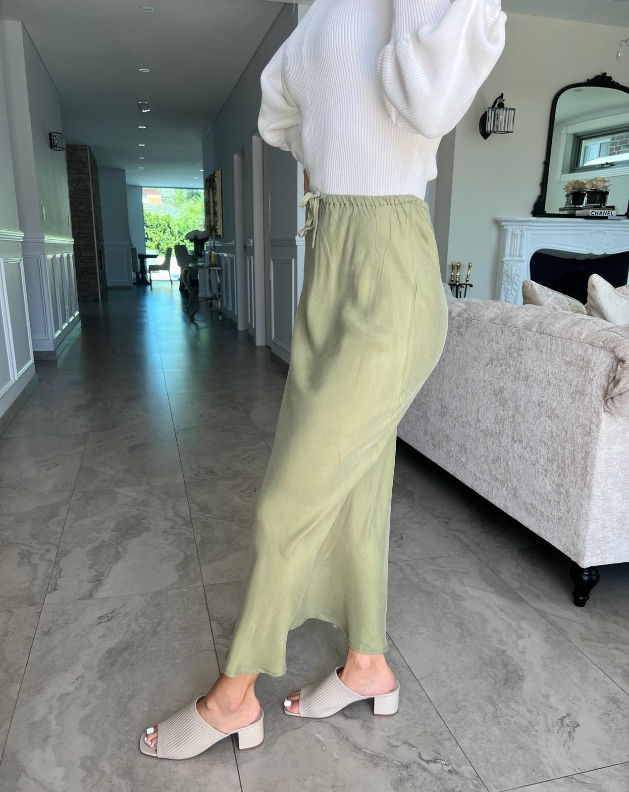 Soft Suede Green Skirt