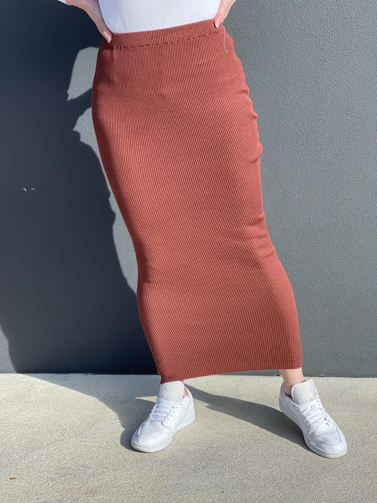 Pencil Ribbed Skirt
