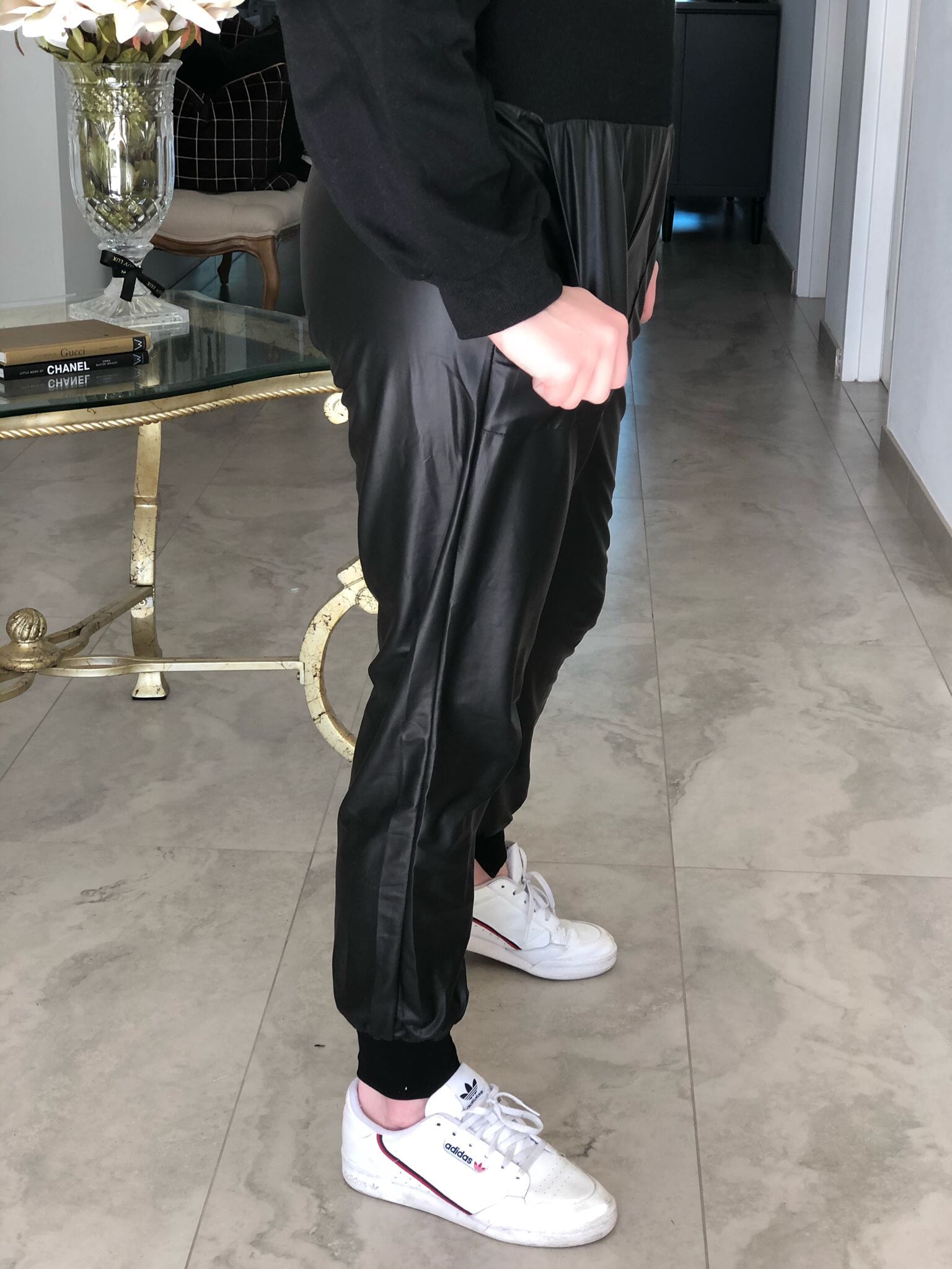 Thick Band Waxed Cuffed Pants