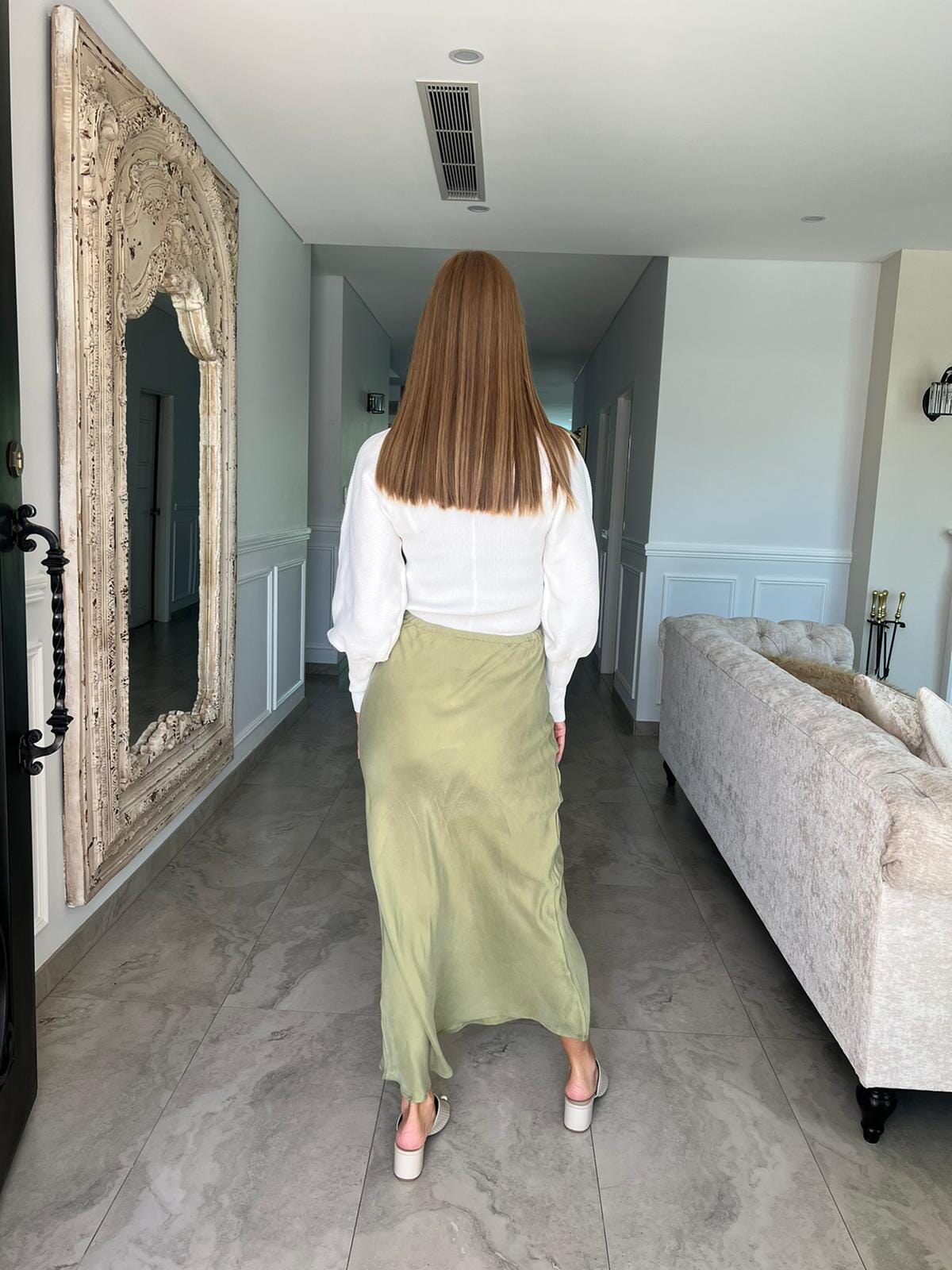 Soft Suede Green Skirt