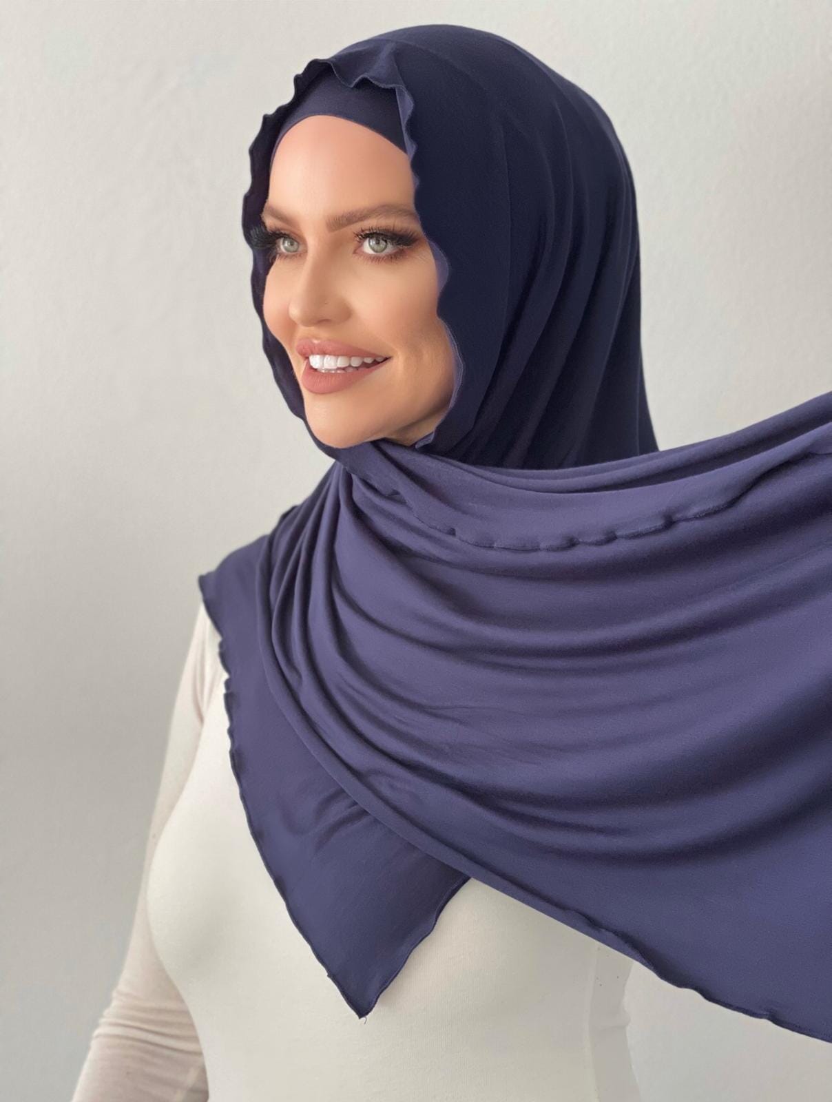 Navy Jersey Hijab Set