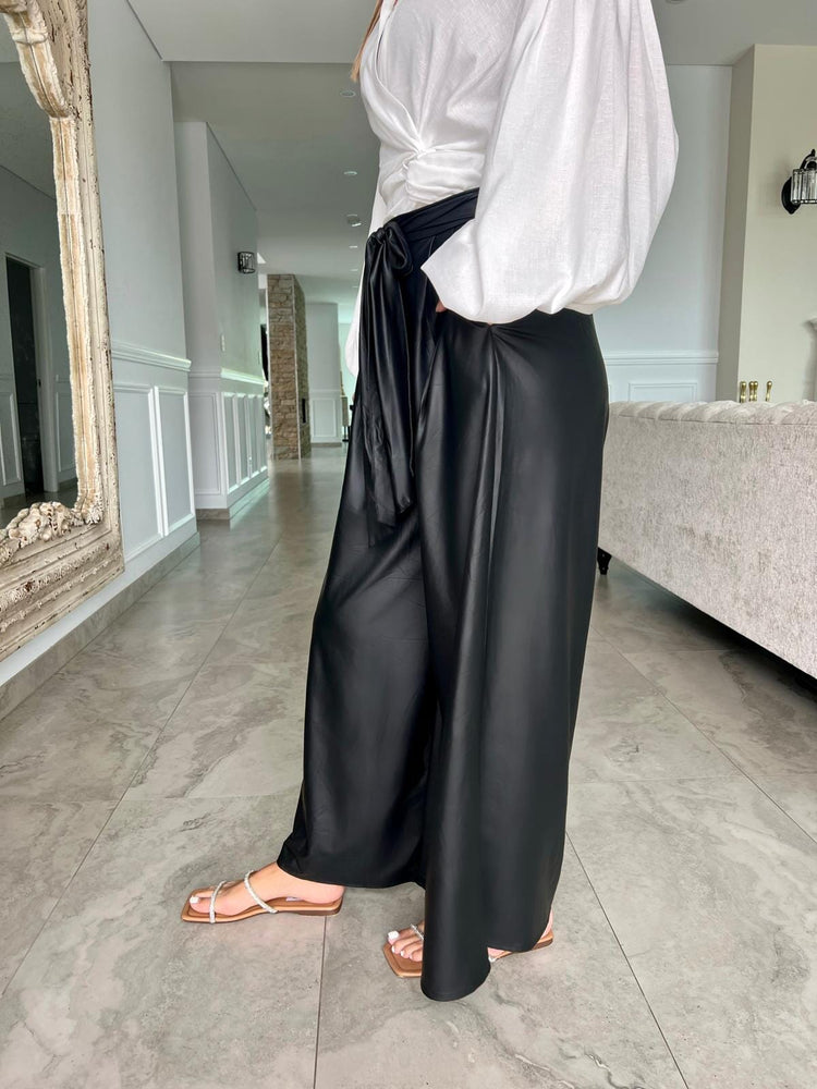 
            
                Load image into Gallery viewer, Wet Look Wide Leg Pants
            
        