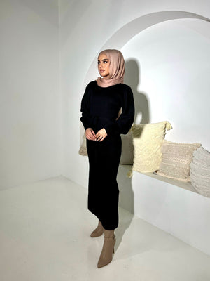Nour Ankle Pleated Knit Dress