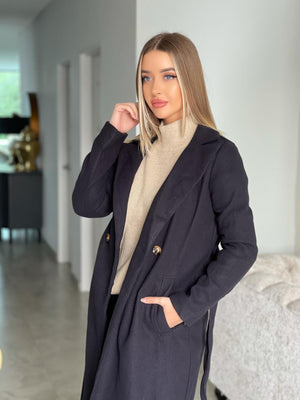 
            
                Load image into Gallery viewer, Black Cashmere Coat
            
        