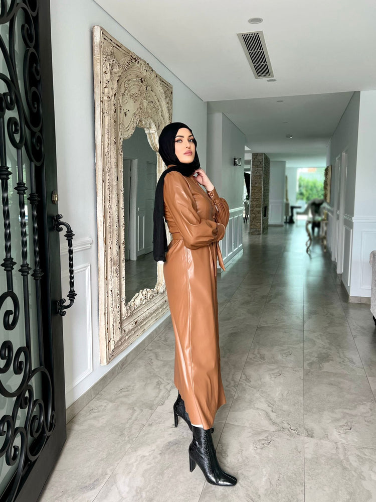 Nour Leather Cape/ Dress
