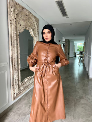 Nour Leather Cape/ Dress