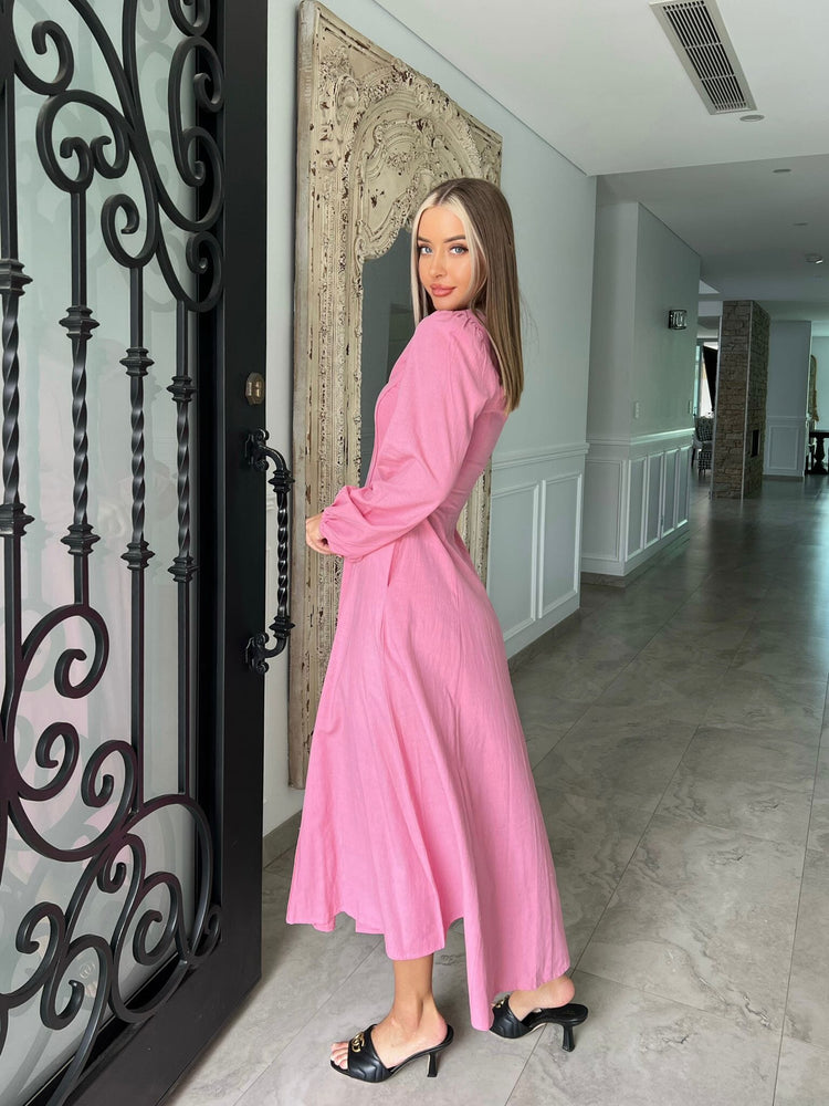 
            
                Load image into Gallery viewer, Pink V Glam Dress
            
        