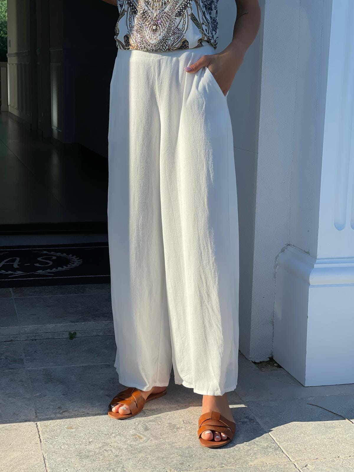 High Waisted Linen Pants