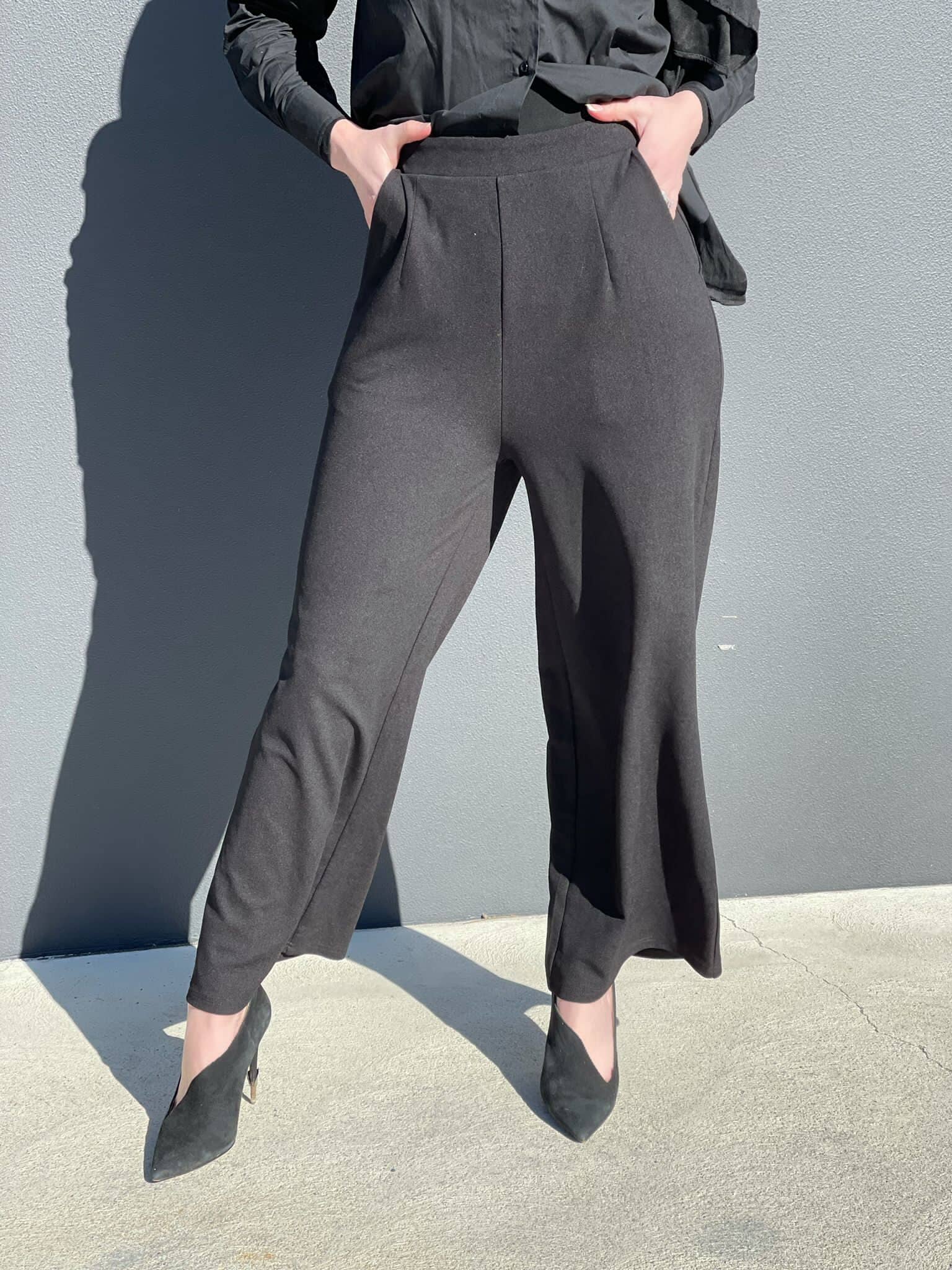 Black Nel Wide Leg Pants