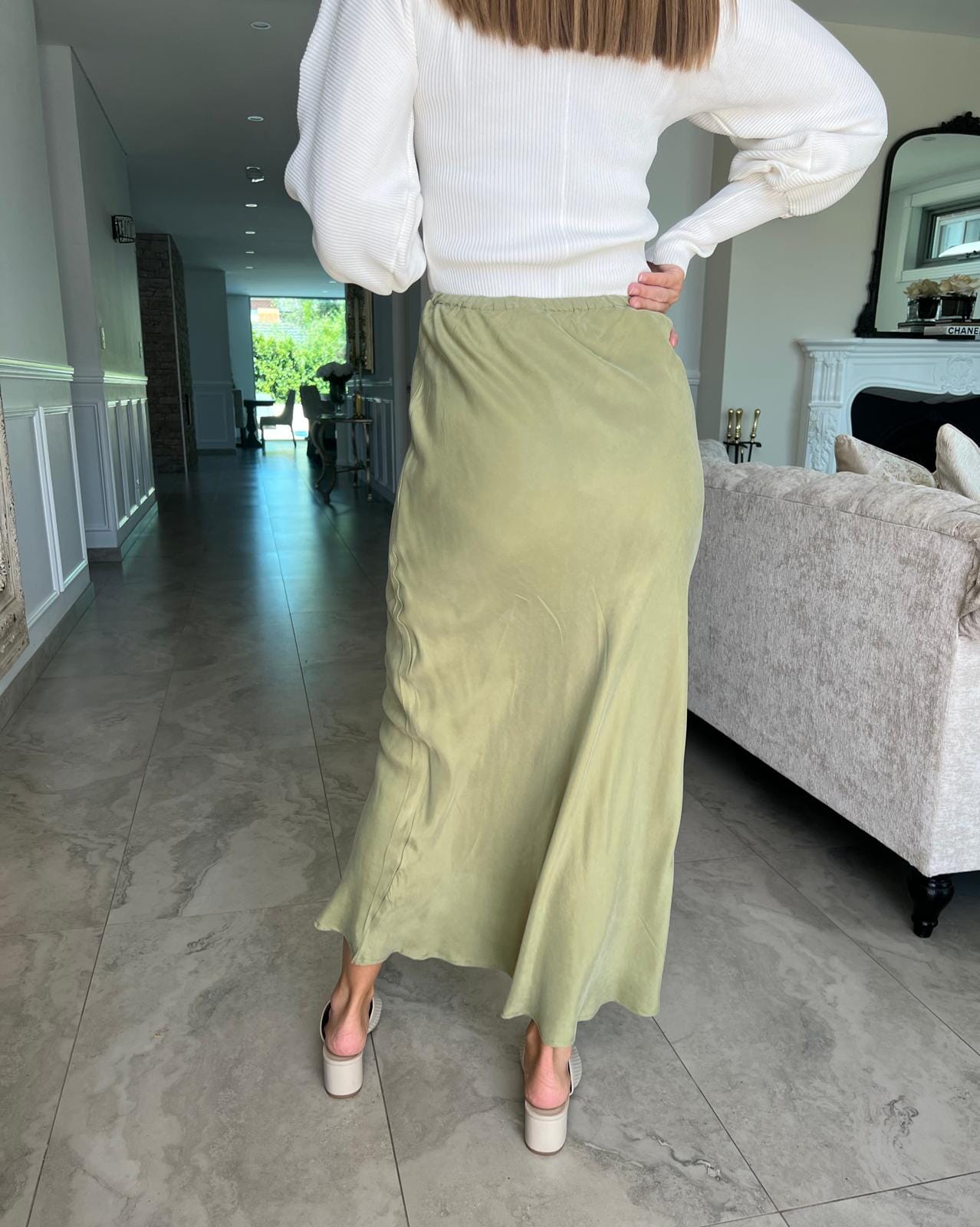 Soft Suede Green Skirt