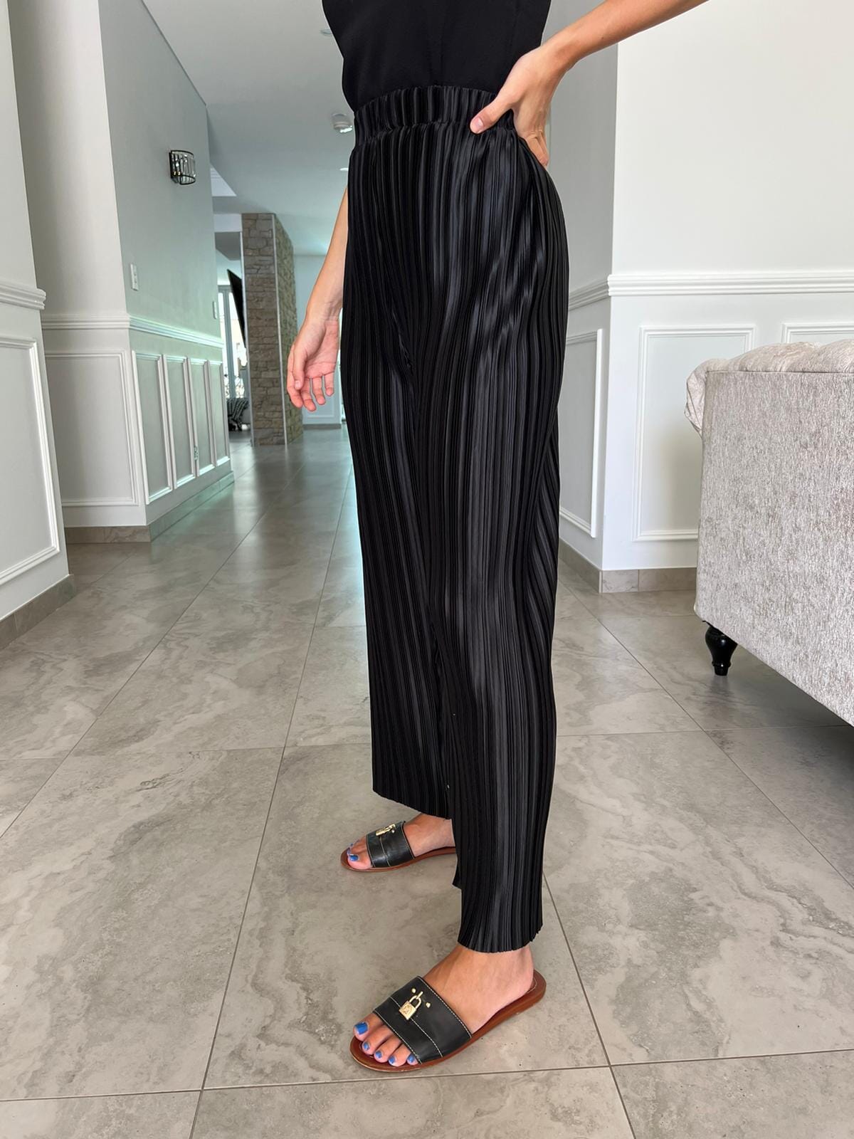 Pleated Shine Pants