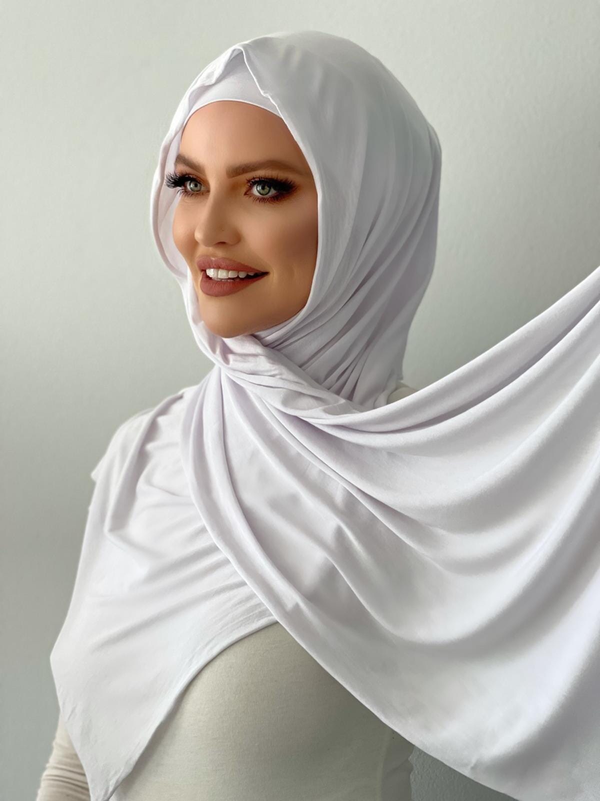 White Jersey Hijab Set