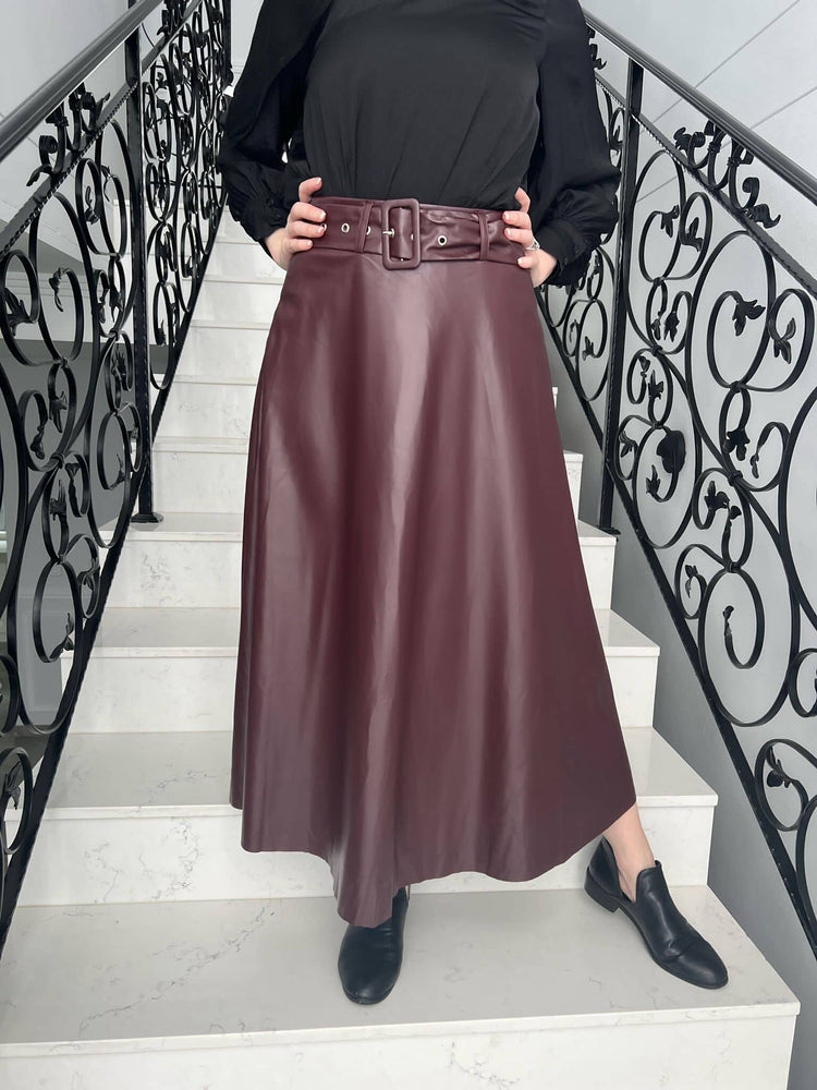 Leather Buckle Skirt