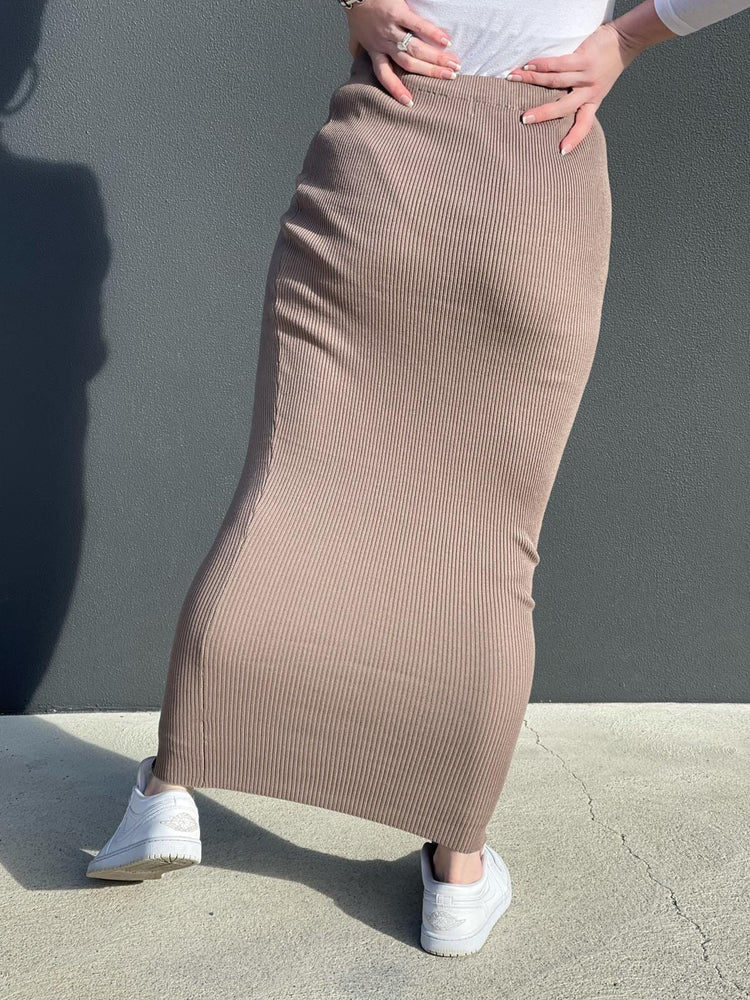 Pencil Ribbed Skirt