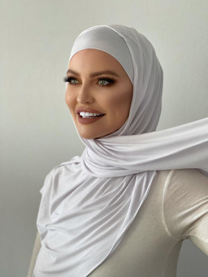 White Jersey Hijab Set